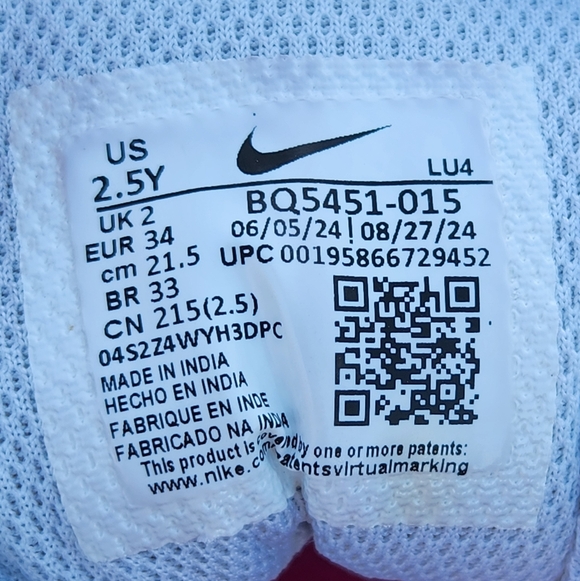 Nike Court Borough Low Recraft Girls Size 2.5 Y White Pink Leather Sneakers - Picture 13 of 14